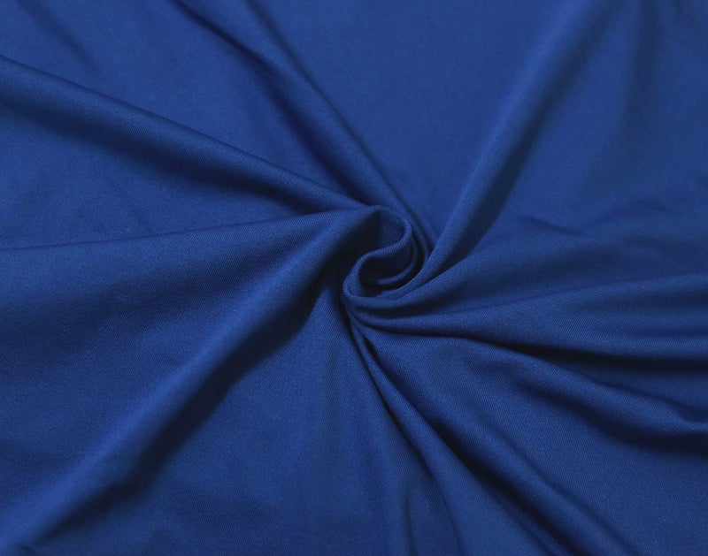 GFCC 4ft. Royal Blue Round Stretch Tablecloth Table Cover - Image 3